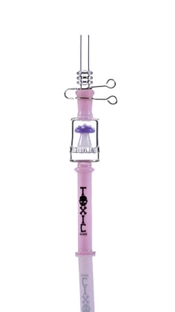 TXNC24- Toxic Dotted Mushroom Nectar Collector Straw W/ Quartz Tip + Metal Clip (Pack of 5)