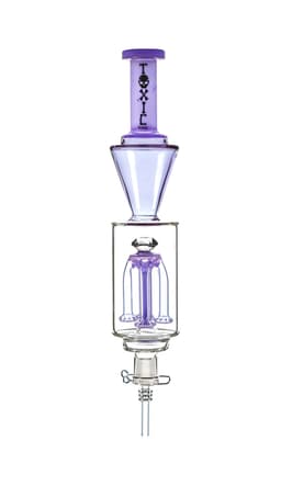TXNC25- 14" Toxic Diamond Top Showerhead Perc Nector Collector w/ Glass Tip
