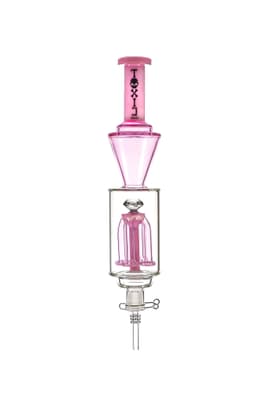 TXNC25- 14" Toxic Diamond Top Showerhead Perc Nector Collector w/ Glass Tip