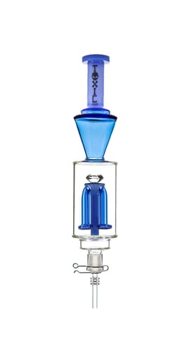 TXNC25- 14" Toxic Diamond Top Showerhead Perc Nector Collector w/ Glass Tip