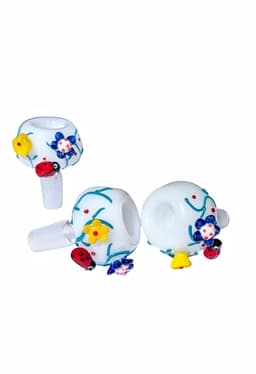 BL72 - 14mm Floral Bee Glass Bowls